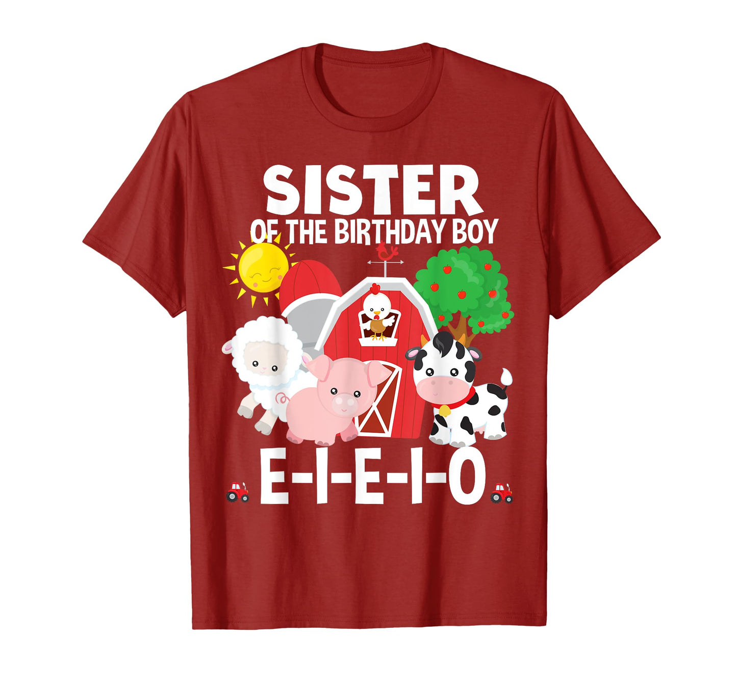 Sister Birthday Boy Old MacDonald Birthday Party Matching T-Shirt