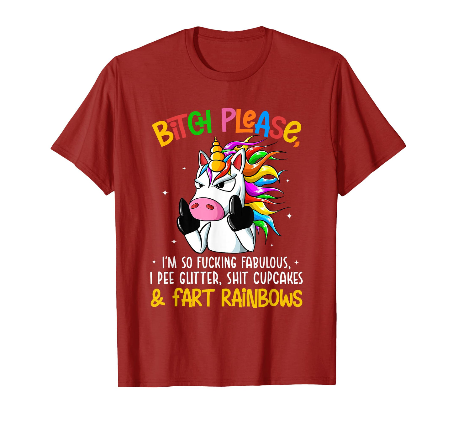 Bith Please Im So Fuking Fabulous I Pee Glitter Fun Unicorn T-Shirt
