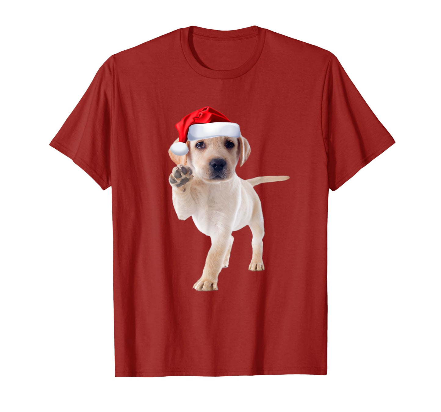 Cute Yellow Lab Puppy Shirt Santa Hat Funny Christmas Gift T-Shirt