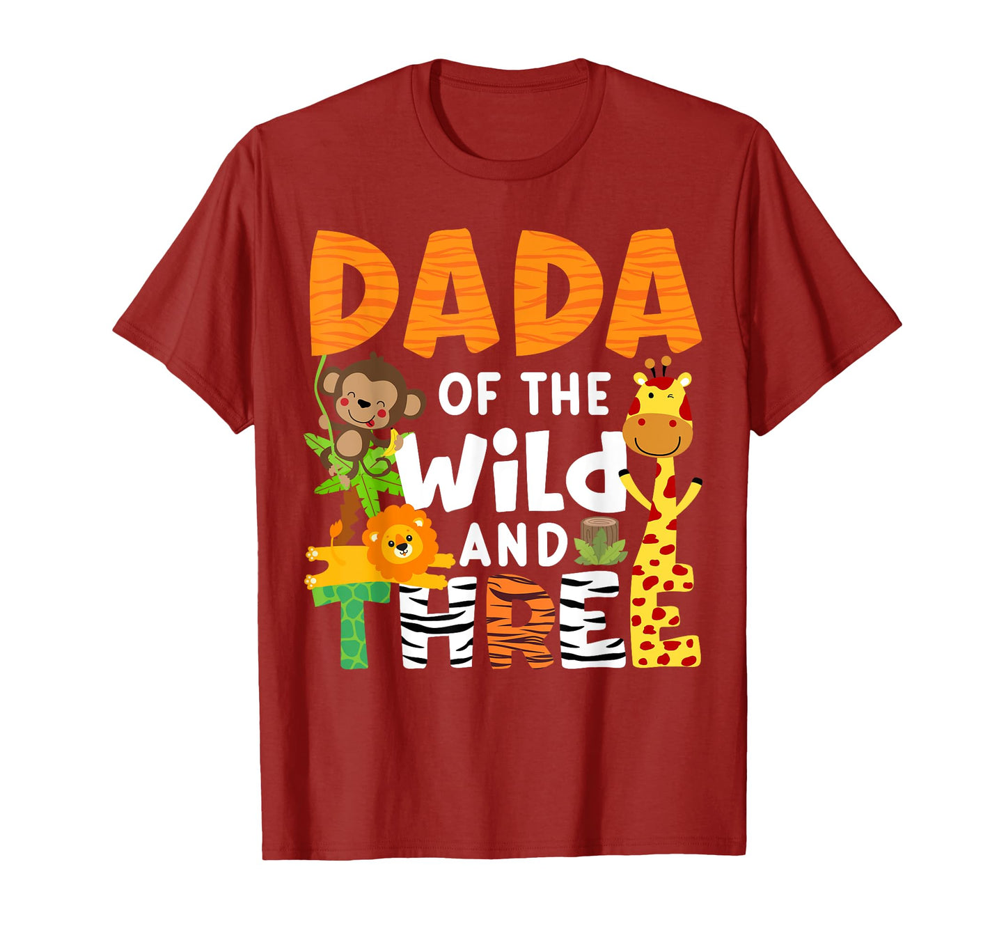 Dada Of The Wild and Three Zoo Theme Safari Birthday Jungle T-Shirt