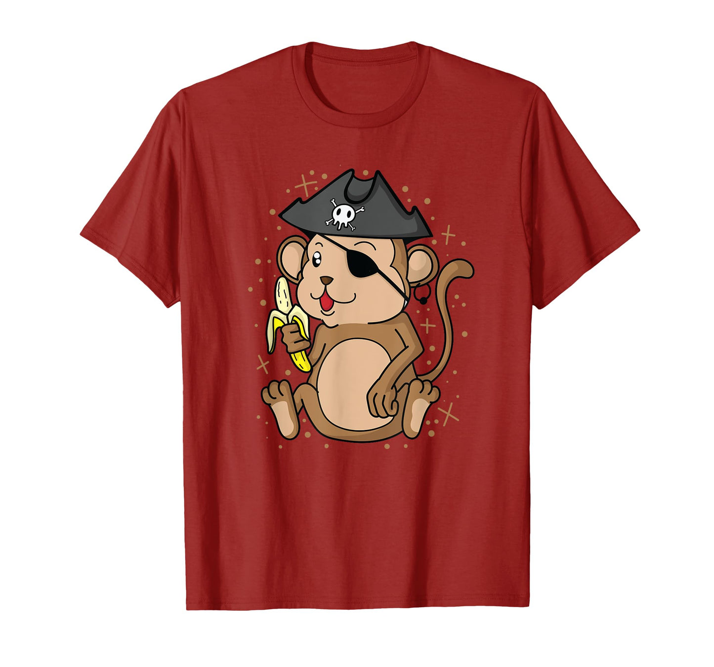 Pirate Monkey with Pirate Hat Eye patch and Banana T-Shirt