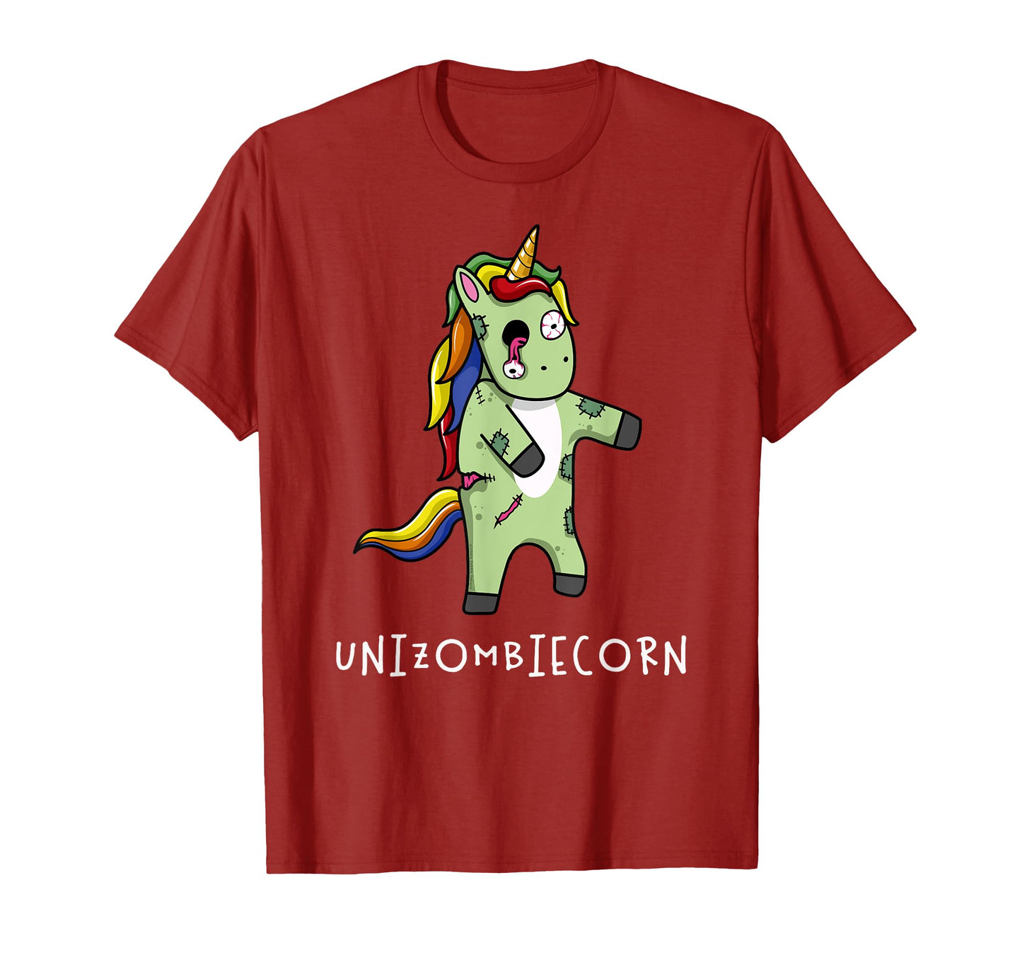 Cute and Funny Rainbow Unicorn Zombie Halloween T-Shirt