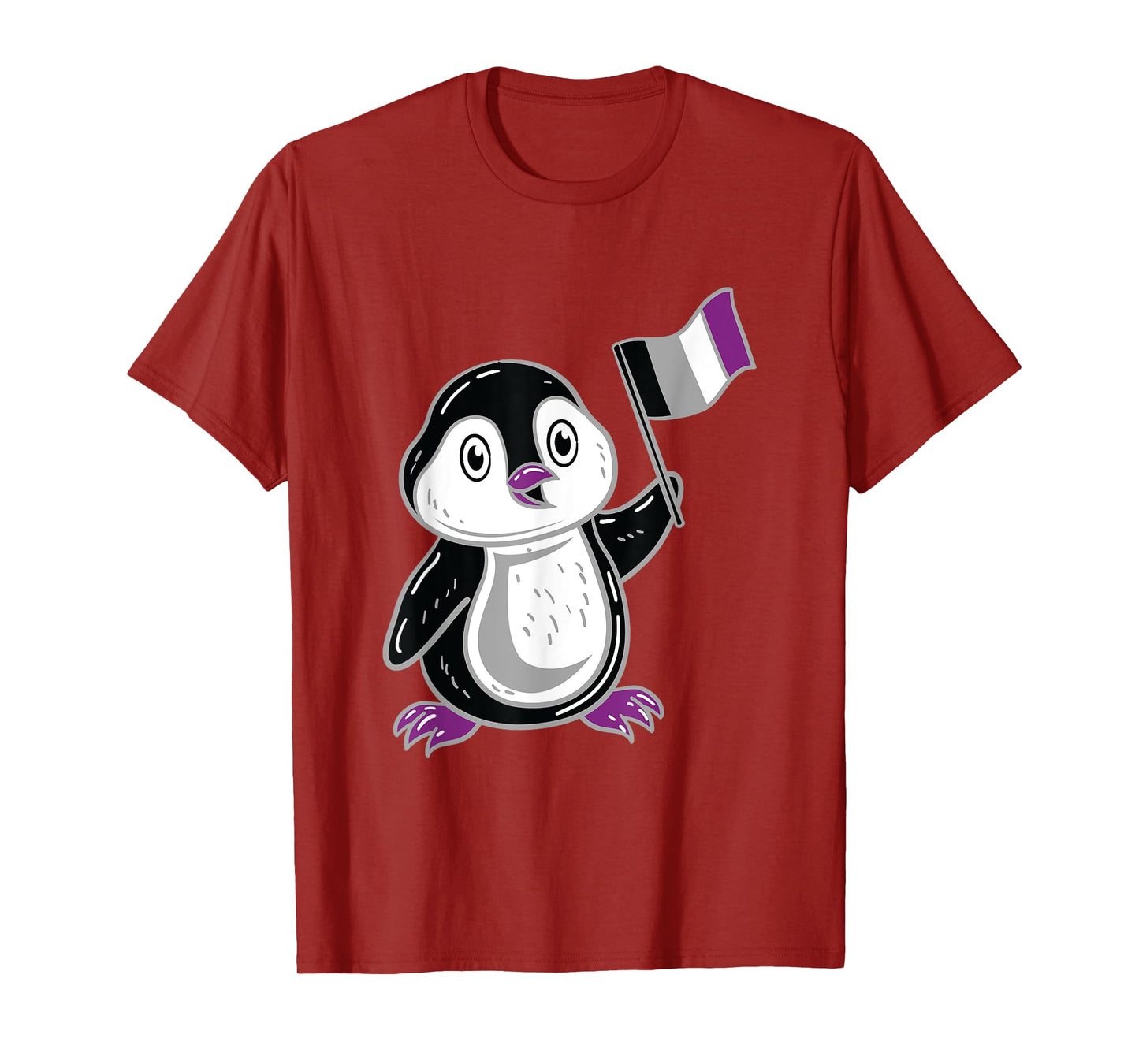 Penguin With Asexual Pride Flag T-Shirt