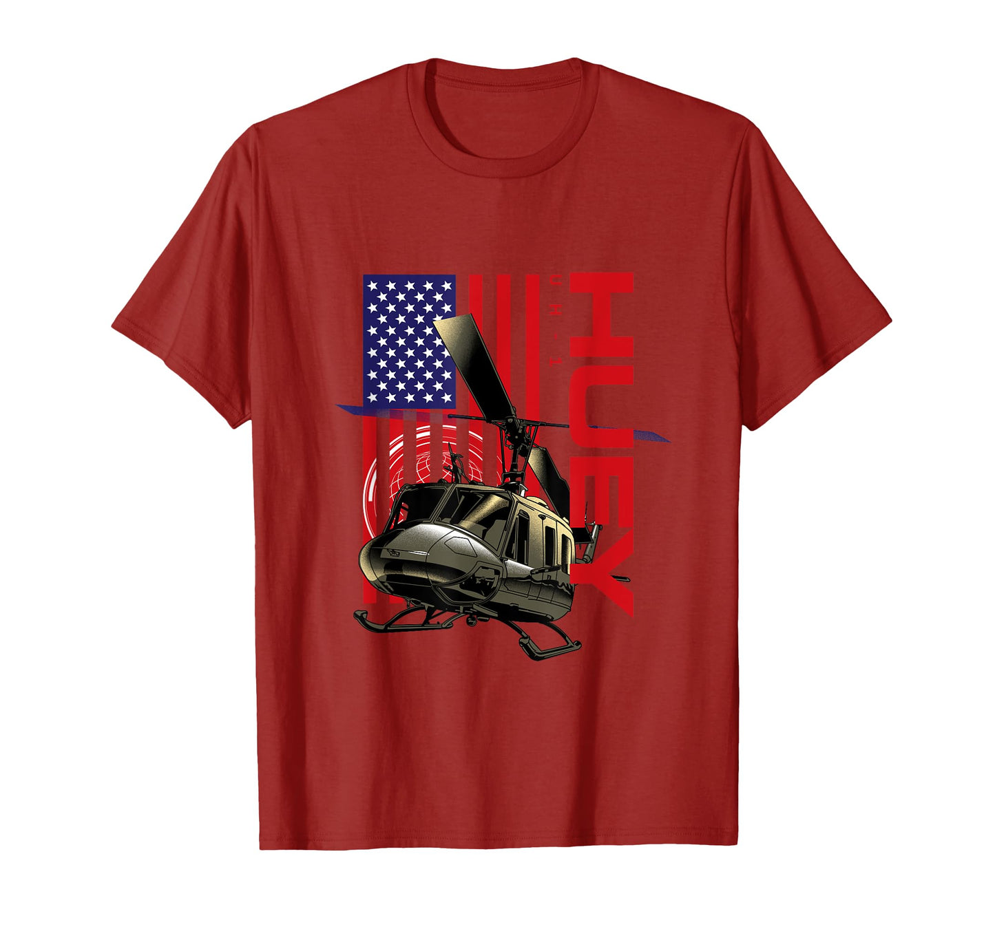 The Warbird Collection Huey Military Helicopter T-Shirt - Men's Black Classic Fit Short Sleeve