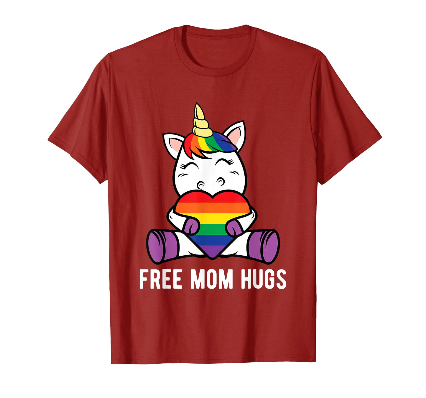 Free Mom Hugs Funny Unicorn Gay LGBT Pride Month Gift T-Shirt