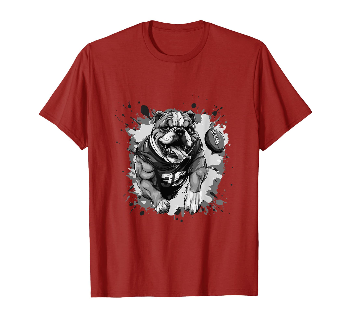Bulldog Dog Animal Playing American Football Sports T-Shirt