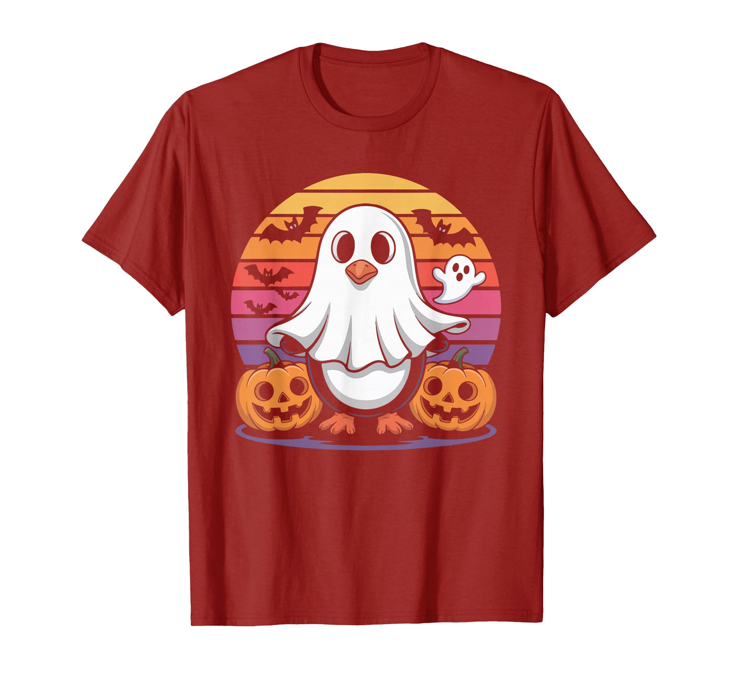 Cute Penguin Ghost Halloween Pumpkin Fun T-Shirt