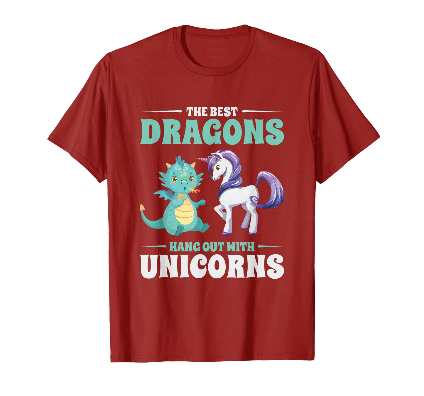 Funny Best Dragons Hangout With Unicorns Friendship Gift T-Shirt