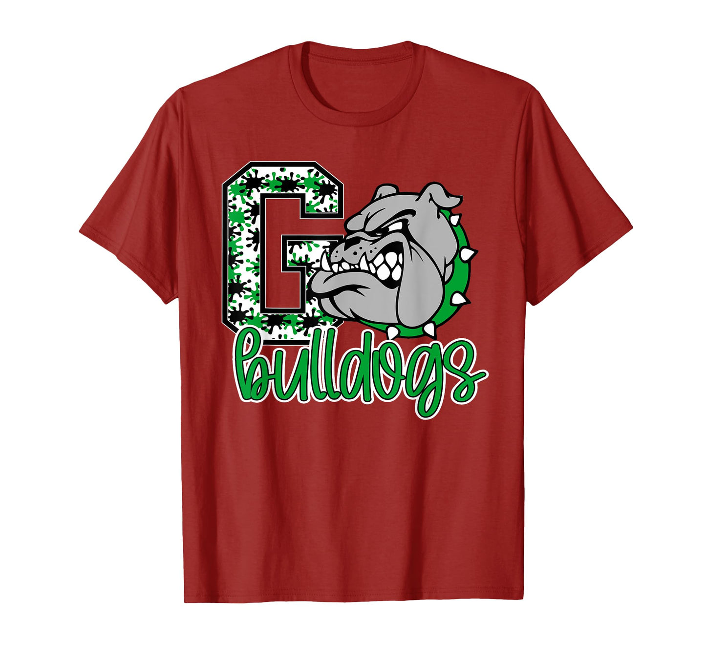 Go Bulldogs Green Bulldog Pride School Spirit Mascot Bulldog Men Women Kids T-Shirt