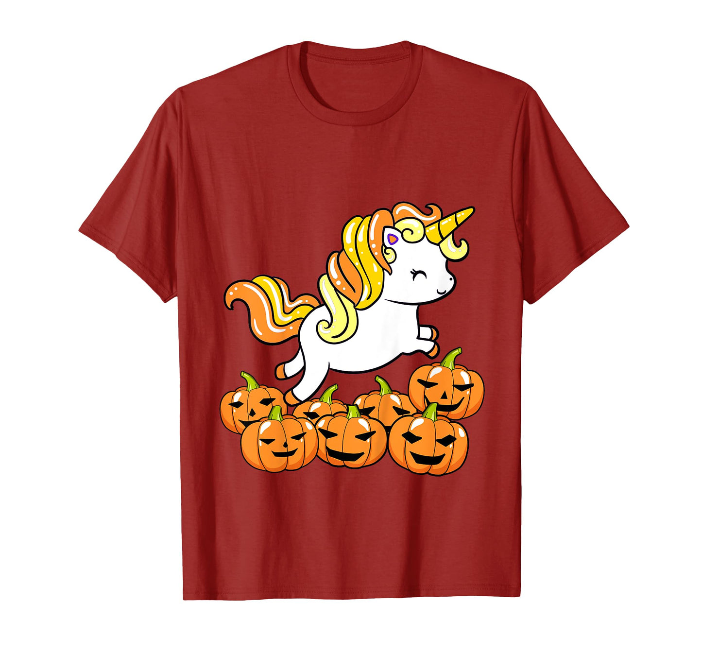 Kids Girls Unicorn Halloween Jack O Lantern Pumpkin Toddler T-Shirt
