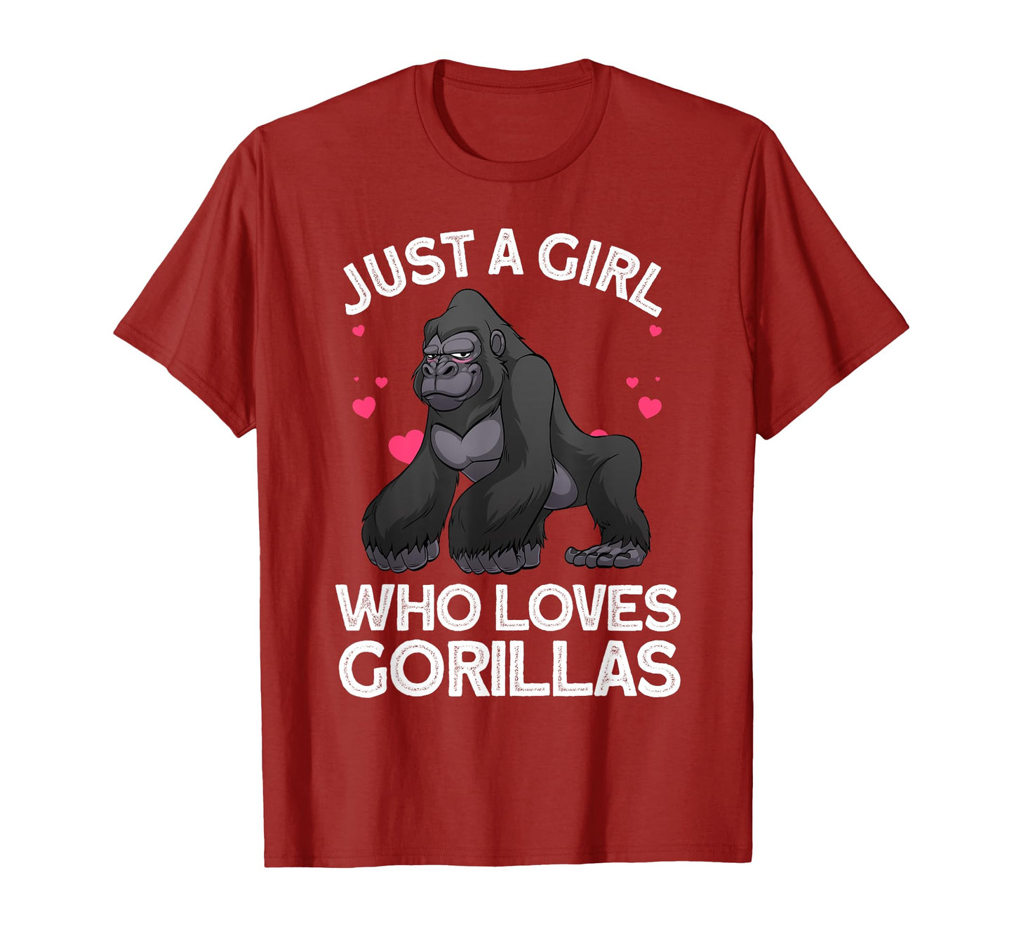Funny Gorilla Art For Girls Kids Women Monkey Gorilla Lover T-Shirt