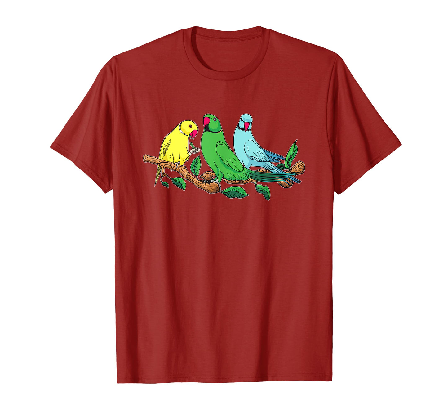 Three Indian Ringneck Parrots Ringnecked Parakeet Parrot T-Shirt