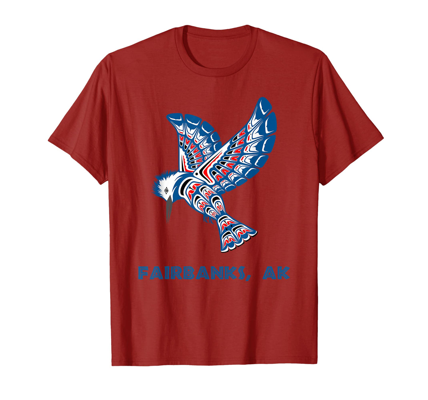 Fairbanks Alaska Kingfisher Native American Indian Bird Art T-Shirt