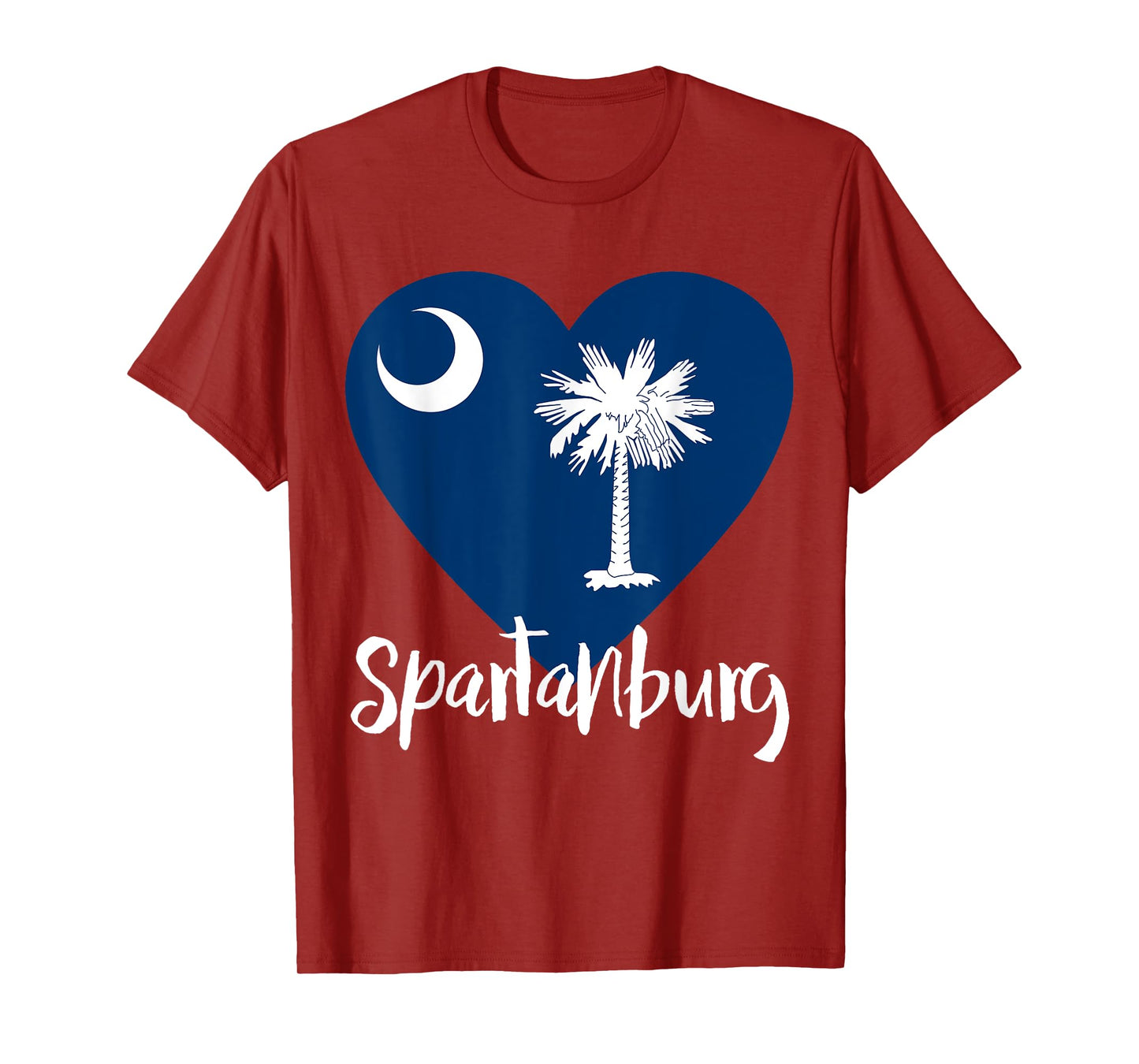 I Love Spartanburg South Carolina City SC Flag Heart T-Shirt