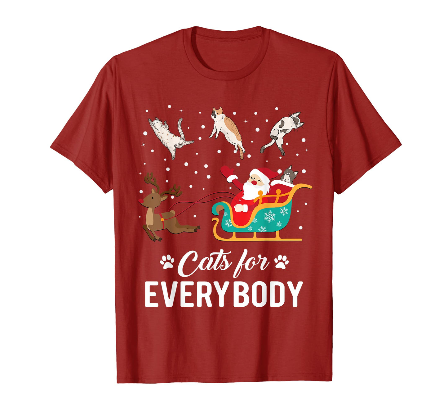 Cats For Everybody Christmas Cat Funny Xmas Santa Men Women T-Shirt