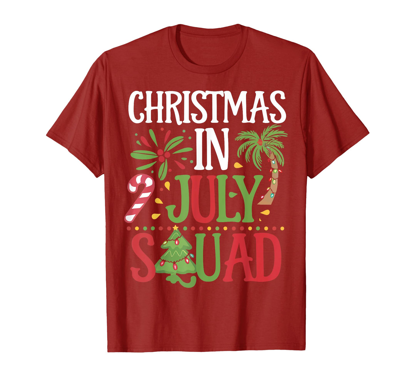 Christmas in July Squad Family Tee Beach Vacation Summer T-Shirt