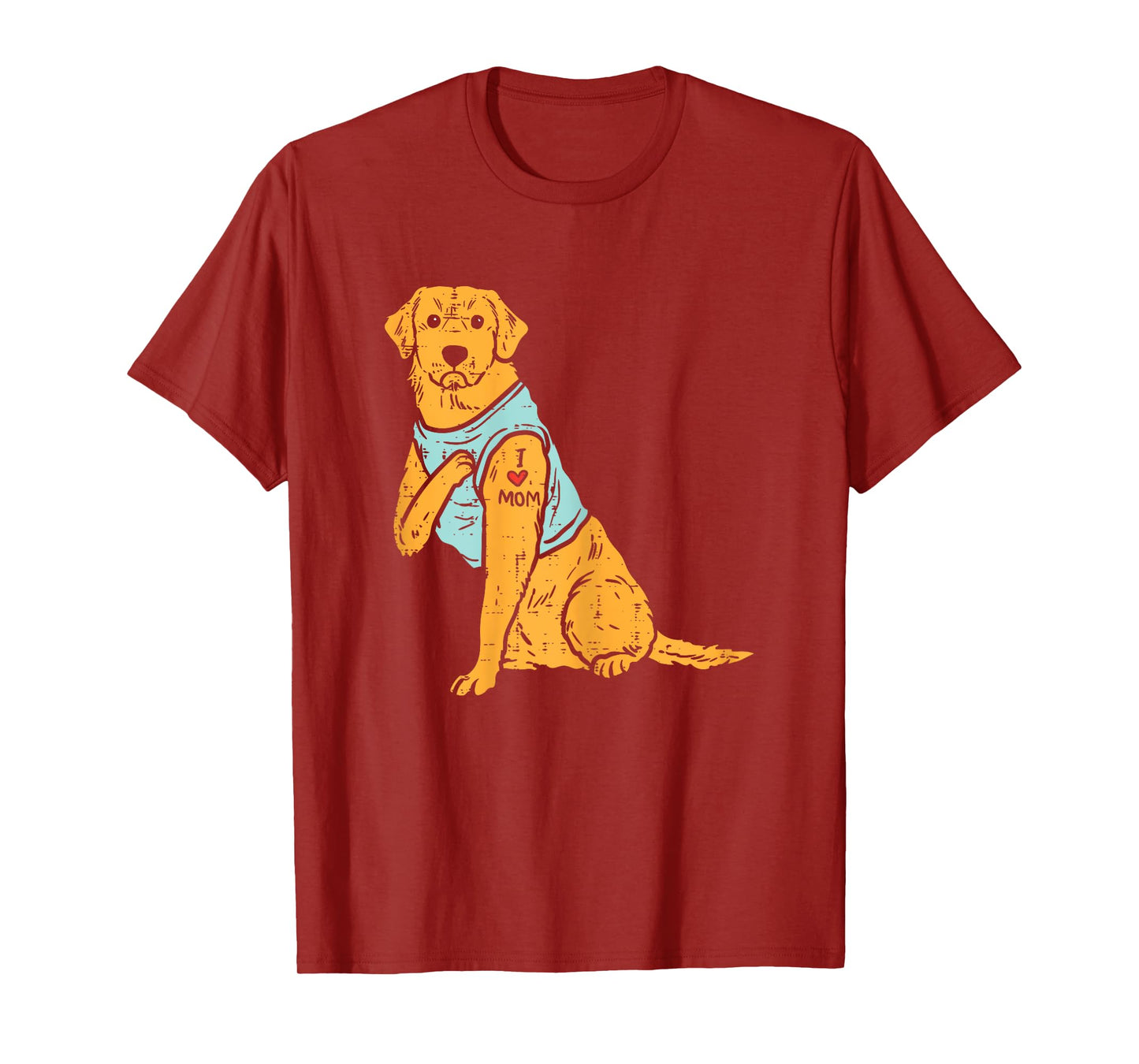 I Love Mom Golden Retriever Labrador Dog Lover Women Gift T-Shirt