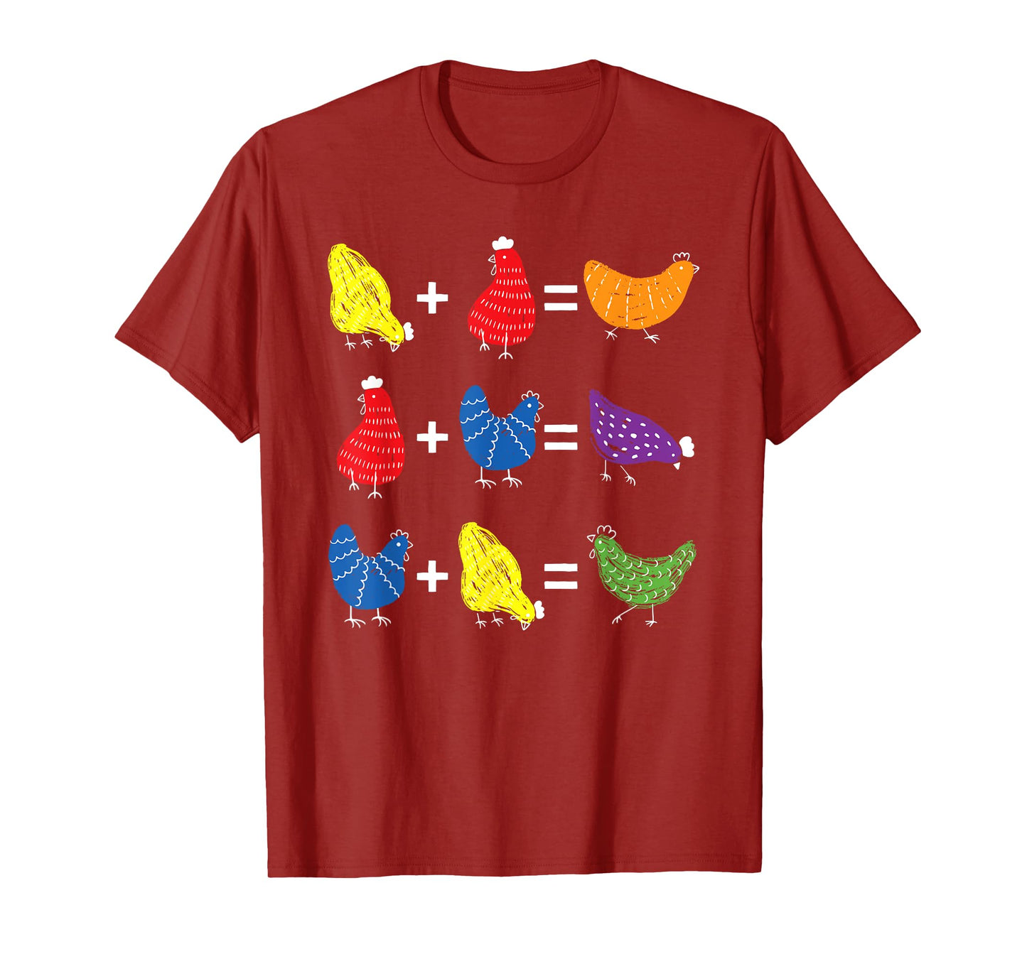 Chicken Themed Color Theory Educational Art Teacher Artist T-Shirt