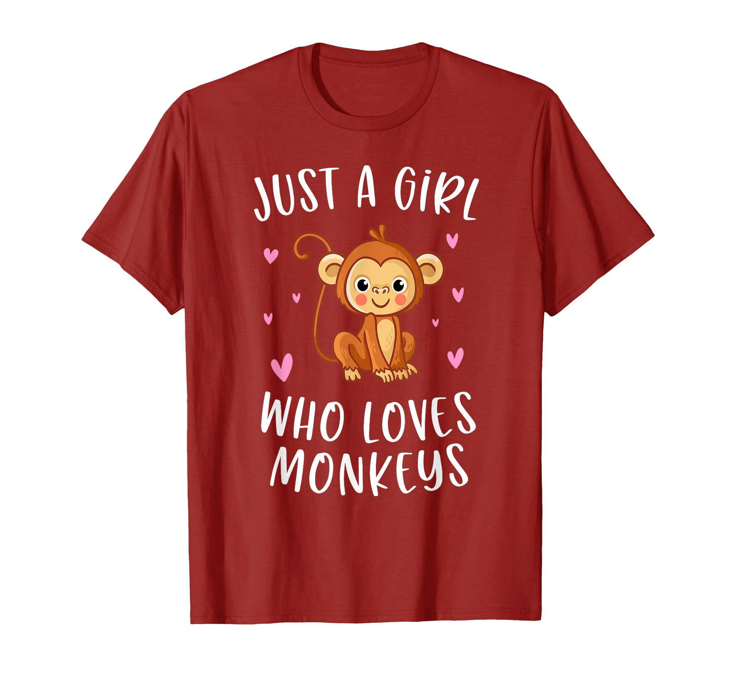 Just A Girl Who Loves Monkeys Cute Monkey Lover T-Shirt