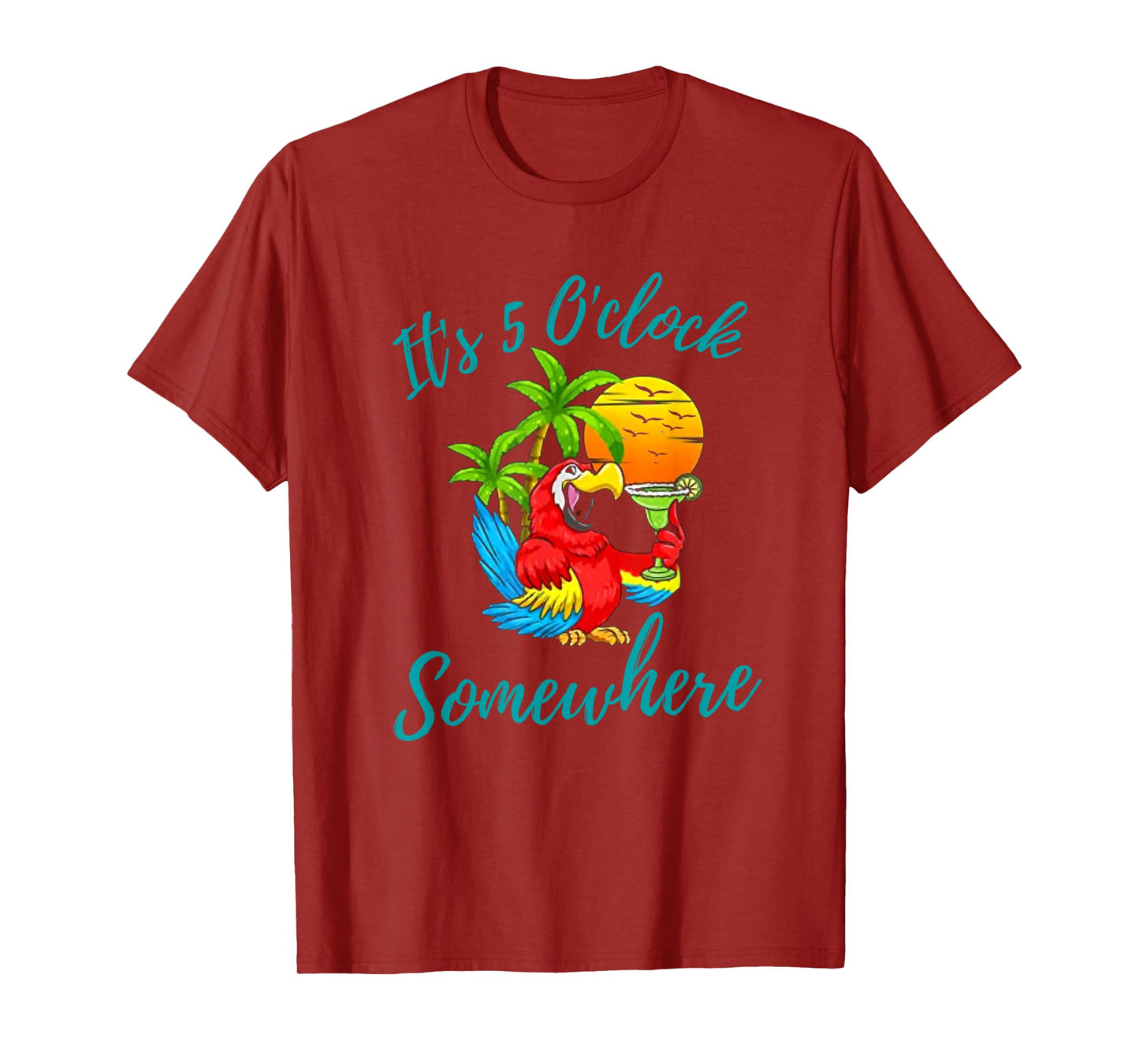 It Is 5 O'clock Somewhere Drinking Parrot T-Shirt