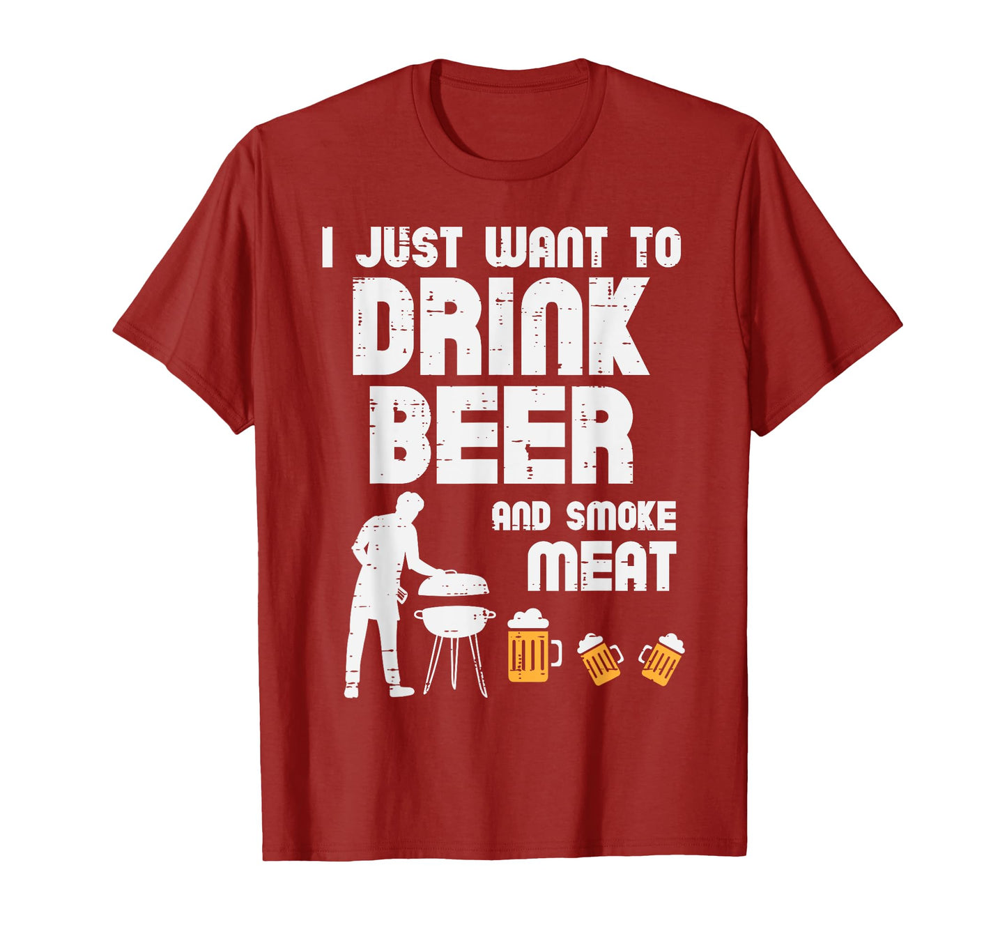 I Just Want To Grill Meat Funny Bbq Barbecue Grill Dad Men T-Shirt