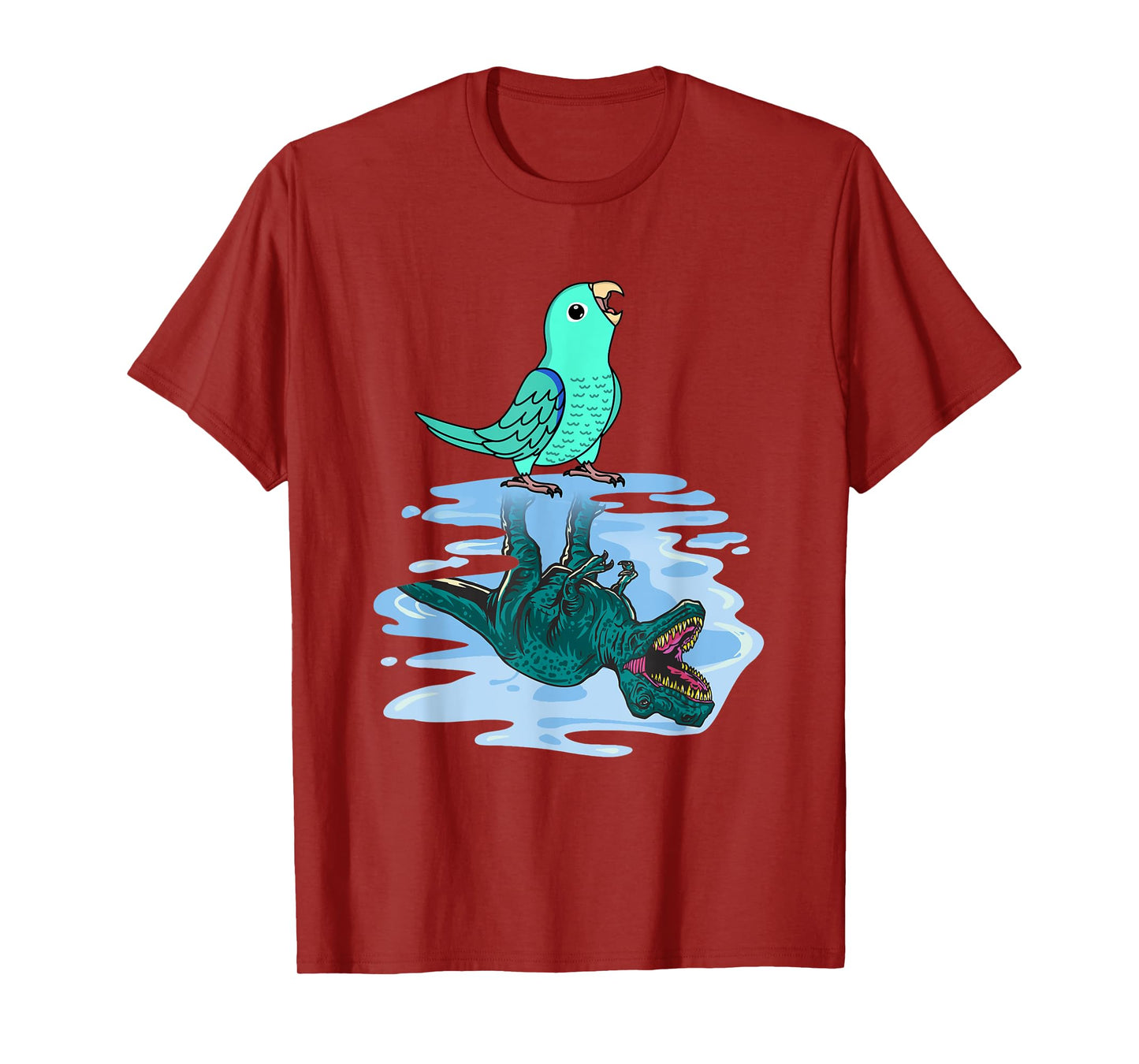 Parrot & T Rex Reflection I Turquoise Parrotlet T-Shirt