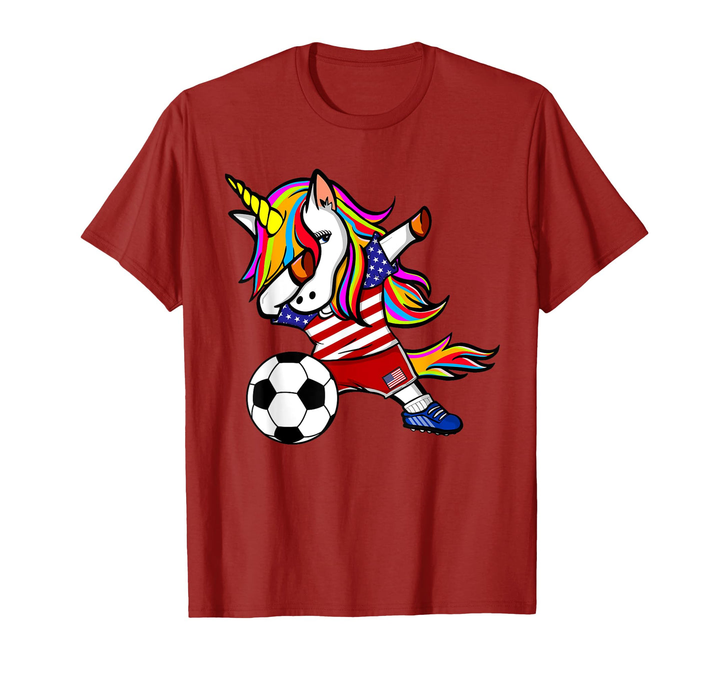 Dabbing Unicorn United States Football American Flag Soccer T-Shirt
