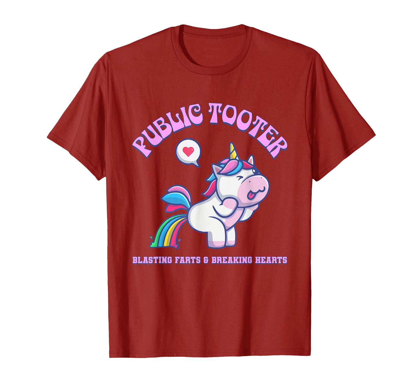 Public Tooter Funny Inappropriate Embarrassing Unicorn Humor T-Shirt