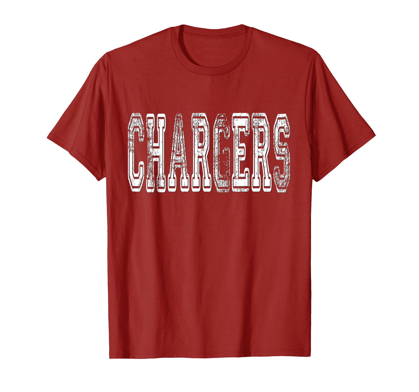 Chargers Mascot Distressed Vintage School Sports Name Fans T-Shirt