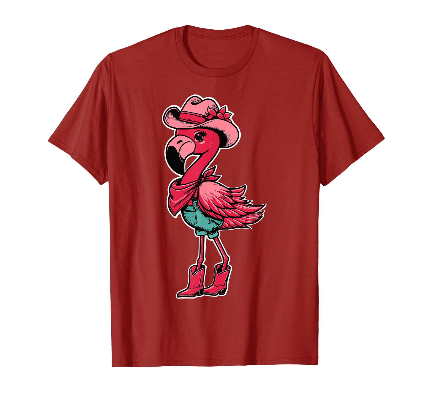 Flamingo Cowgirl Women Girl Cute Flamingo Tropical Birds T-Shirt