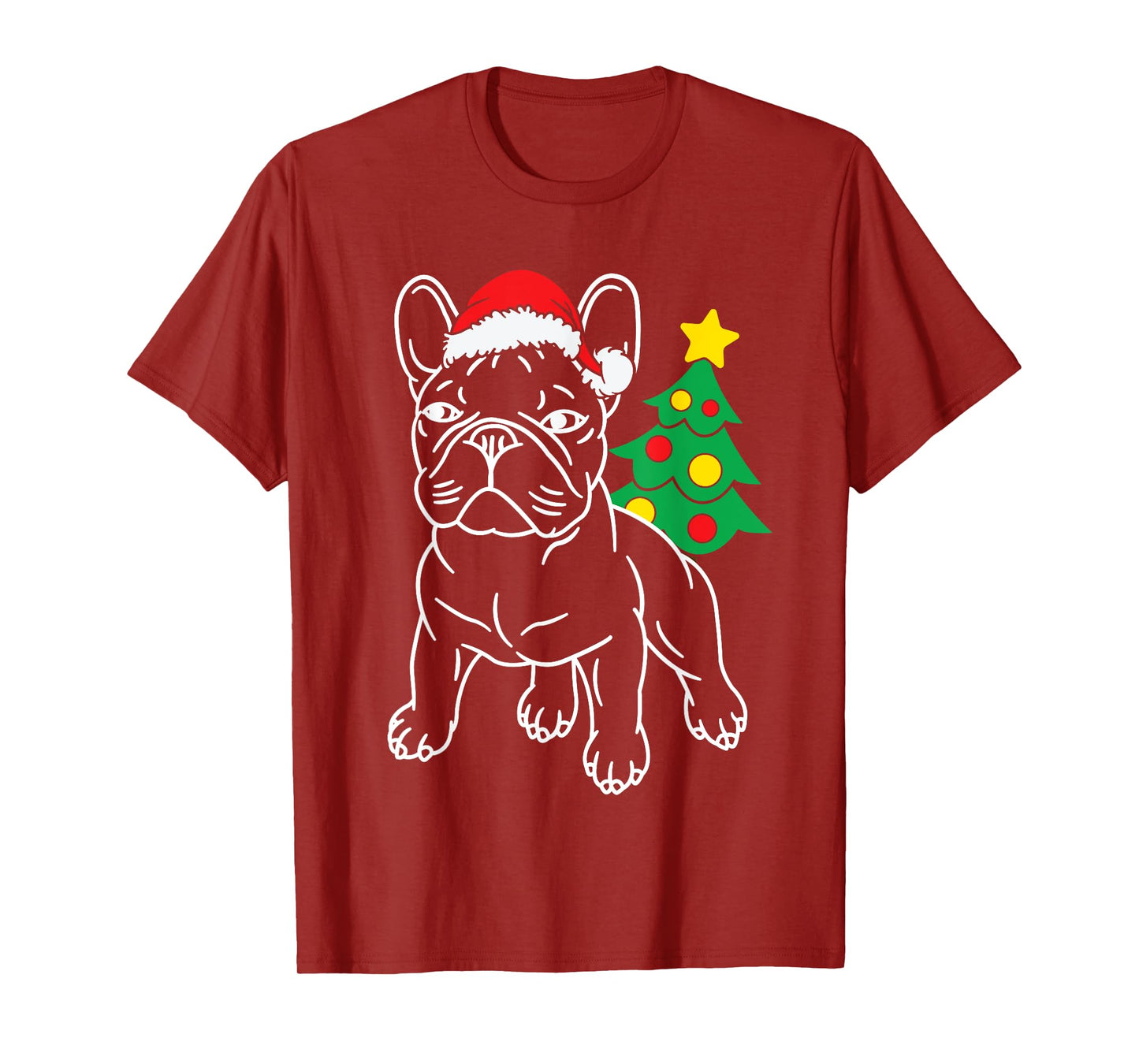 Funny French Bulldog Dog Puppy Christmas Tree Xmas Pajama Men Women Kids T-Shirt