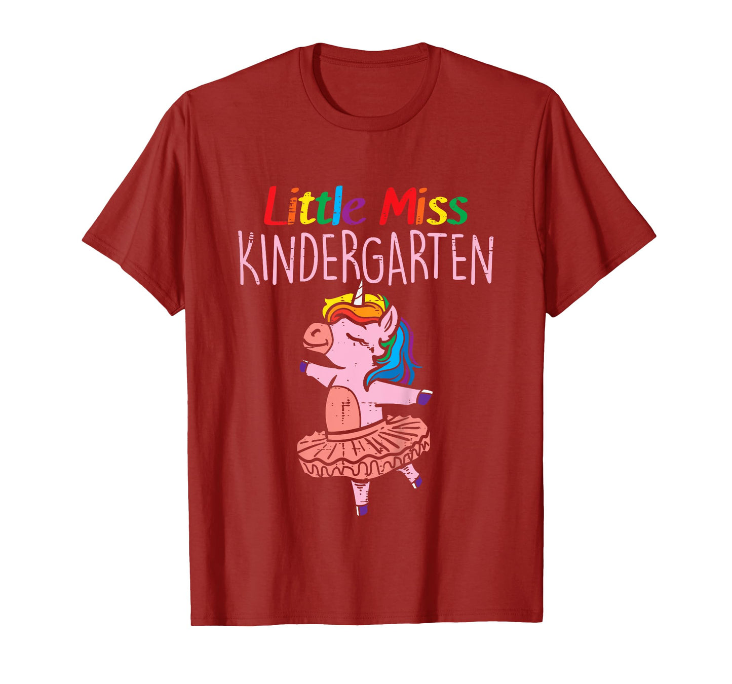 Little Miss Kindergarten Unicorn Back To School Day Girls T-Shirt