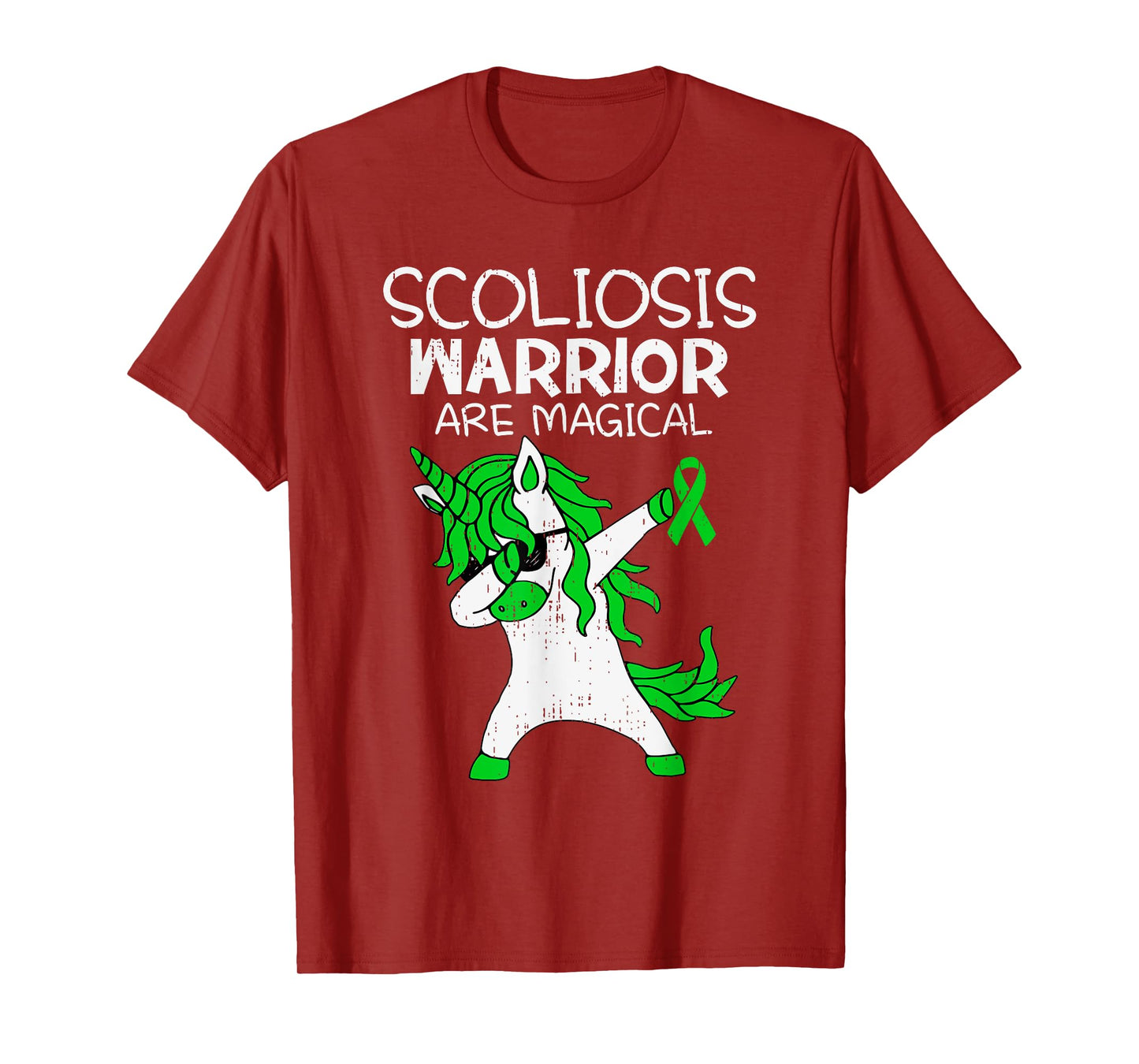 Unicorn Scoliosis Awareness Green Ribbon Spinal Health T-Shirt