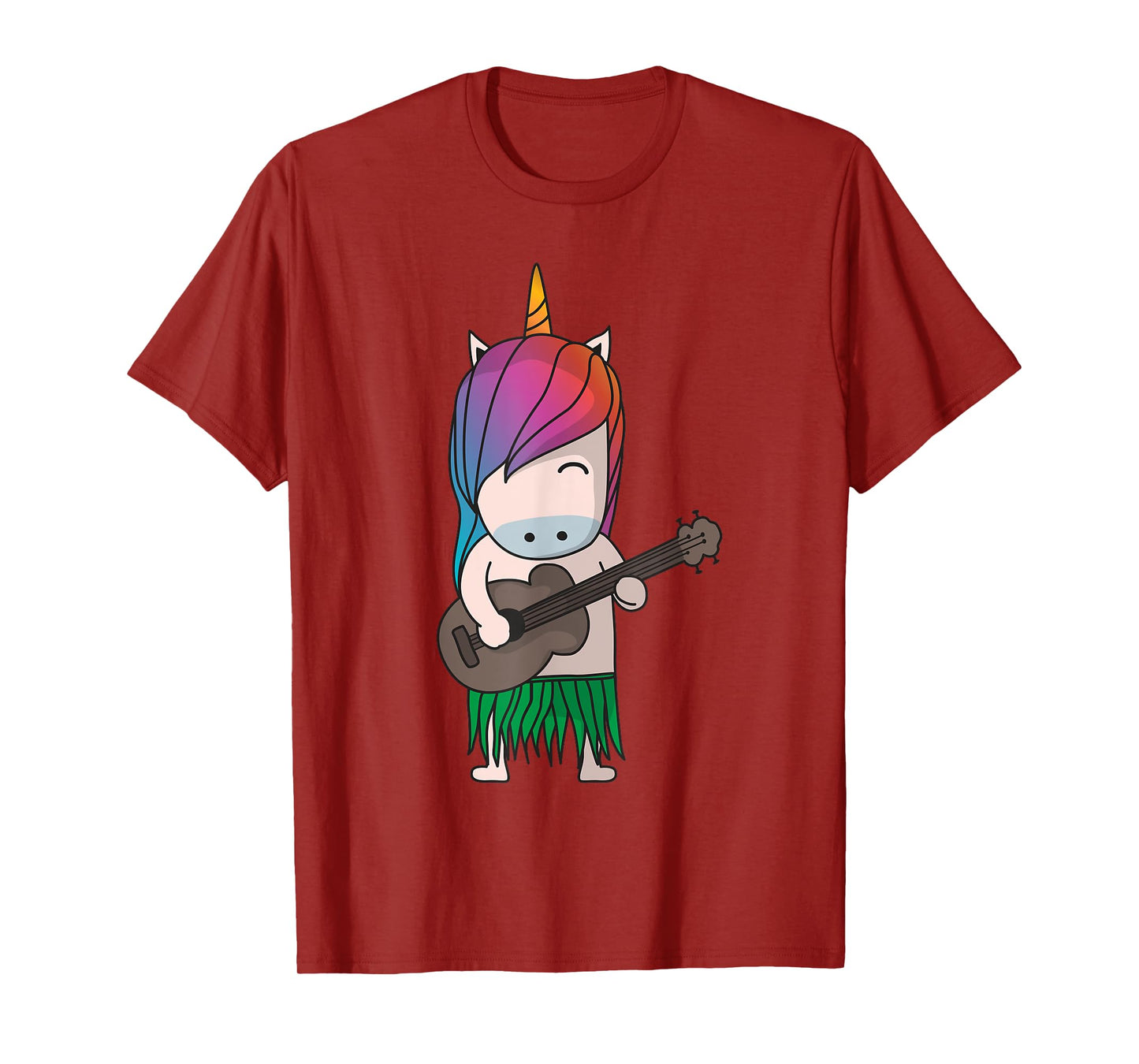 Unicorn Ukulele Luau Cute Funny Hawaii Music T-Shirt