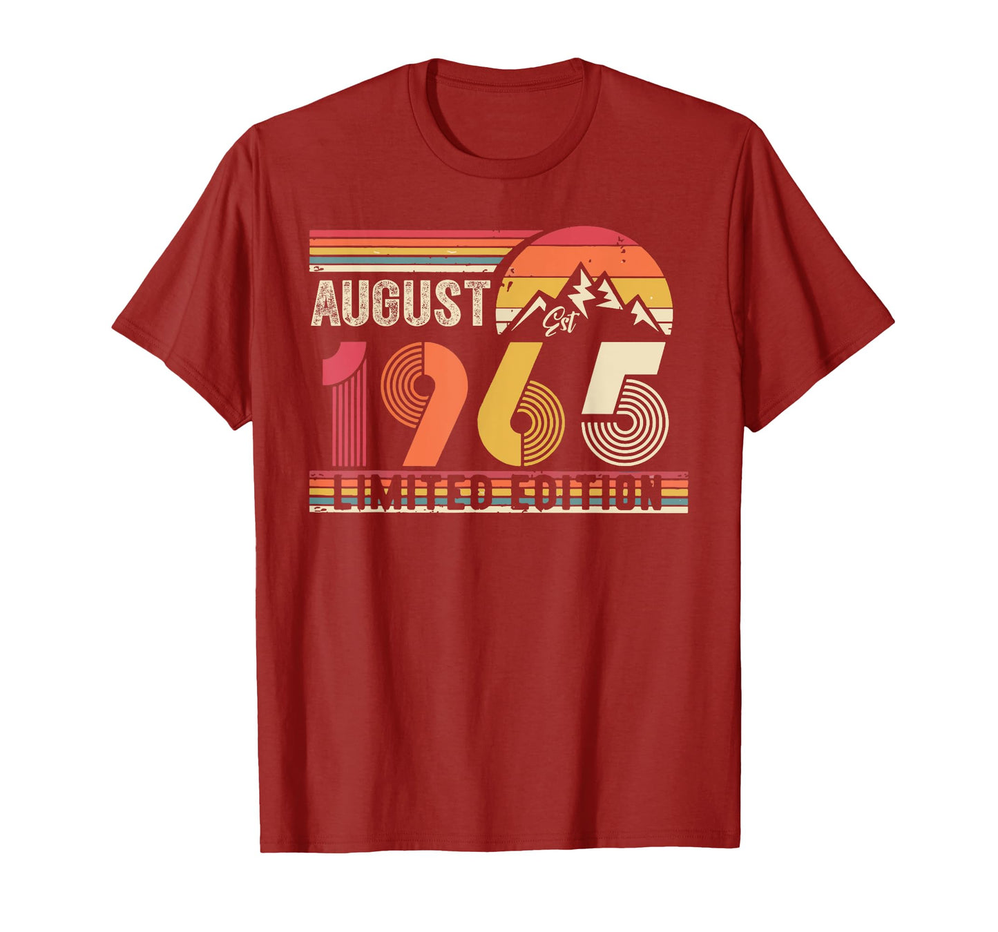 Vintage 1965 Limited Edition 60Year-Old August 60th Birthday T-Shirt