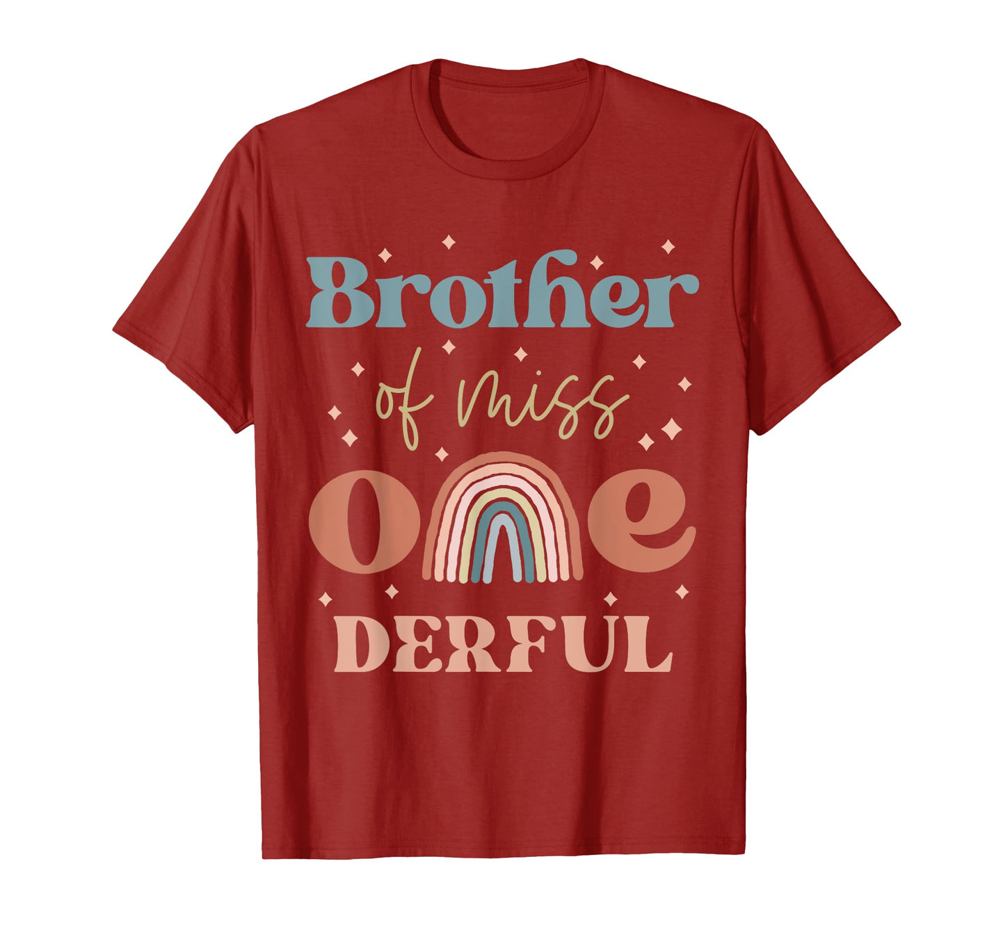 Brother Miss Onederful Boho Rainbow Daughter First Birthday T-Shirt