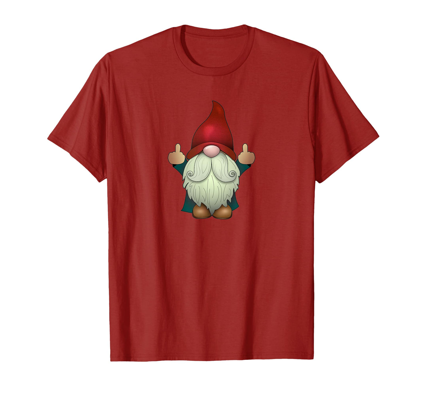 Sarcastic Middle Finger (Men & Women) Funny Garden Gnome T-Shirt