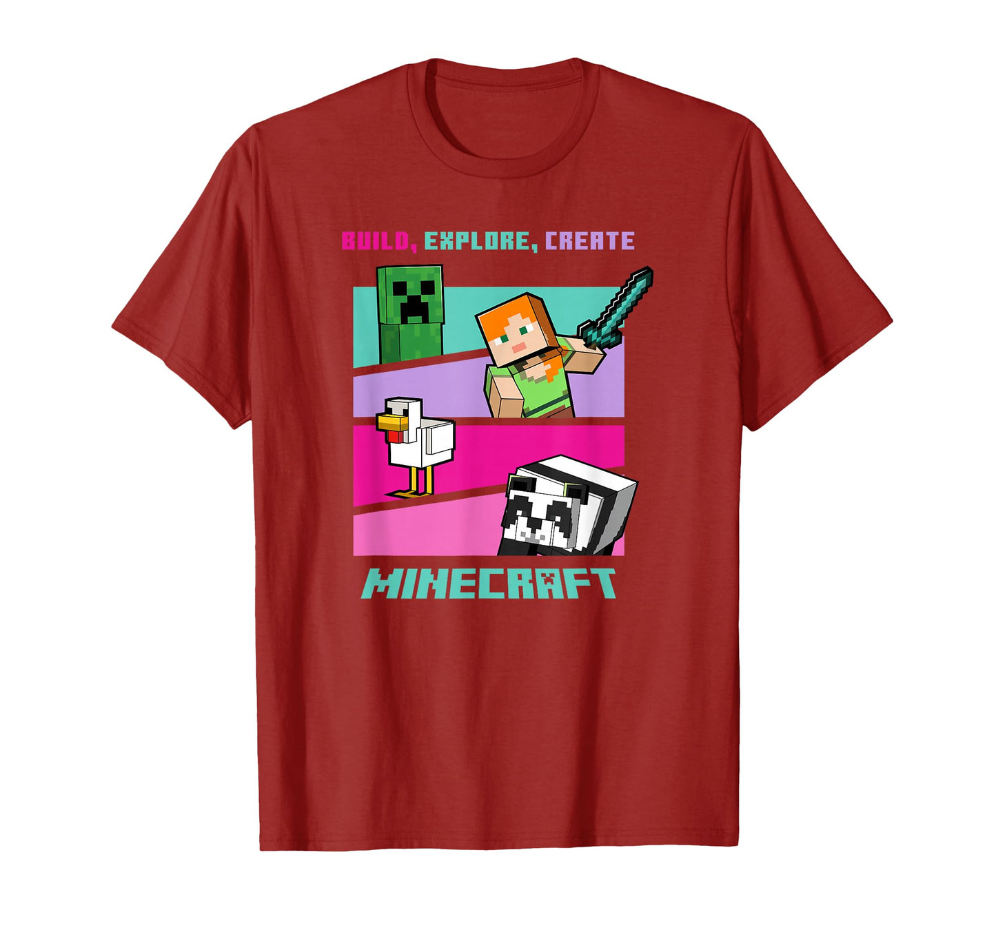 Minecraft Build Explore Create Group Poster T-Shirt