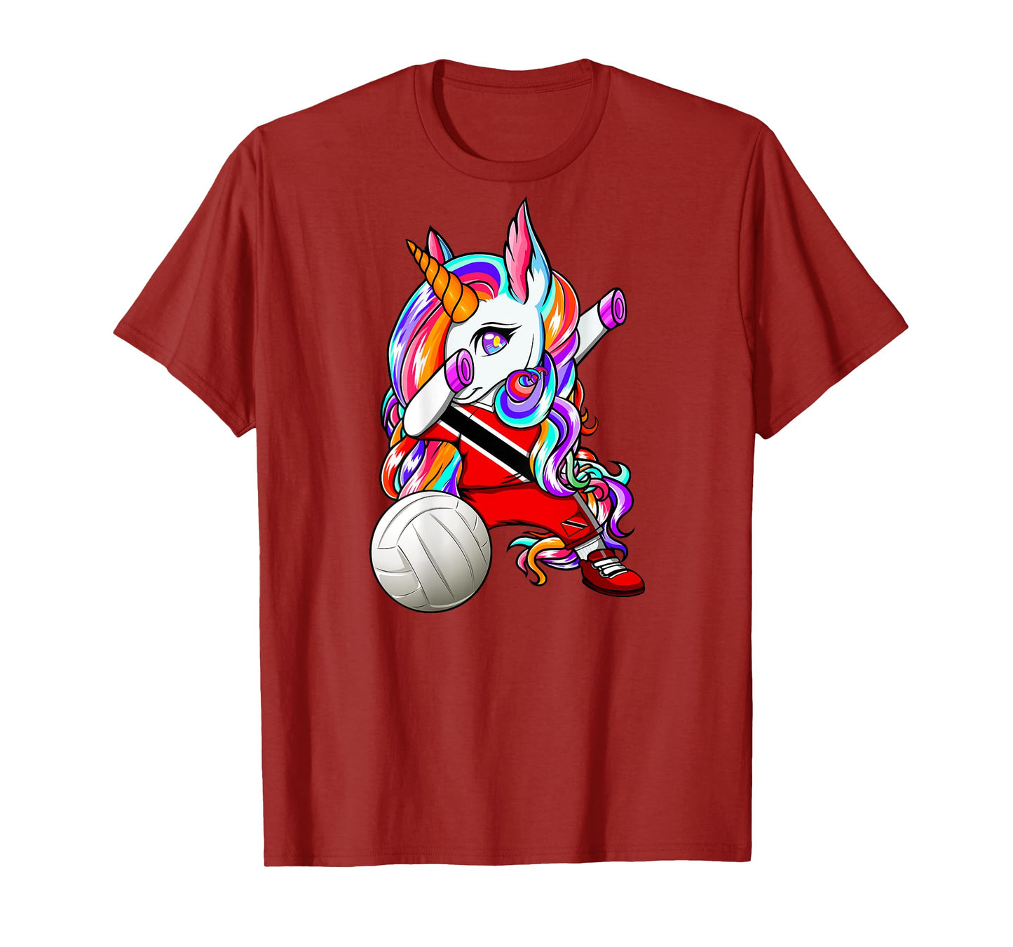 Dabbing Unicorn Trinidad and Tobago Volleyball Fans Jersey T-Shirt