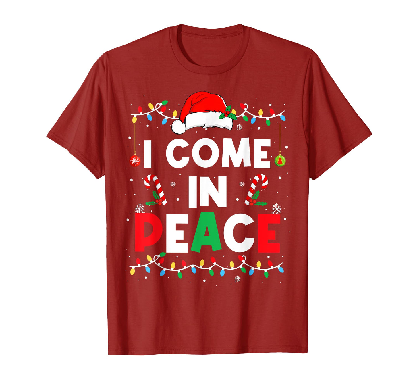 I Come In Peace I'm Peace Funny Matching Couple Christmas T-Shirt