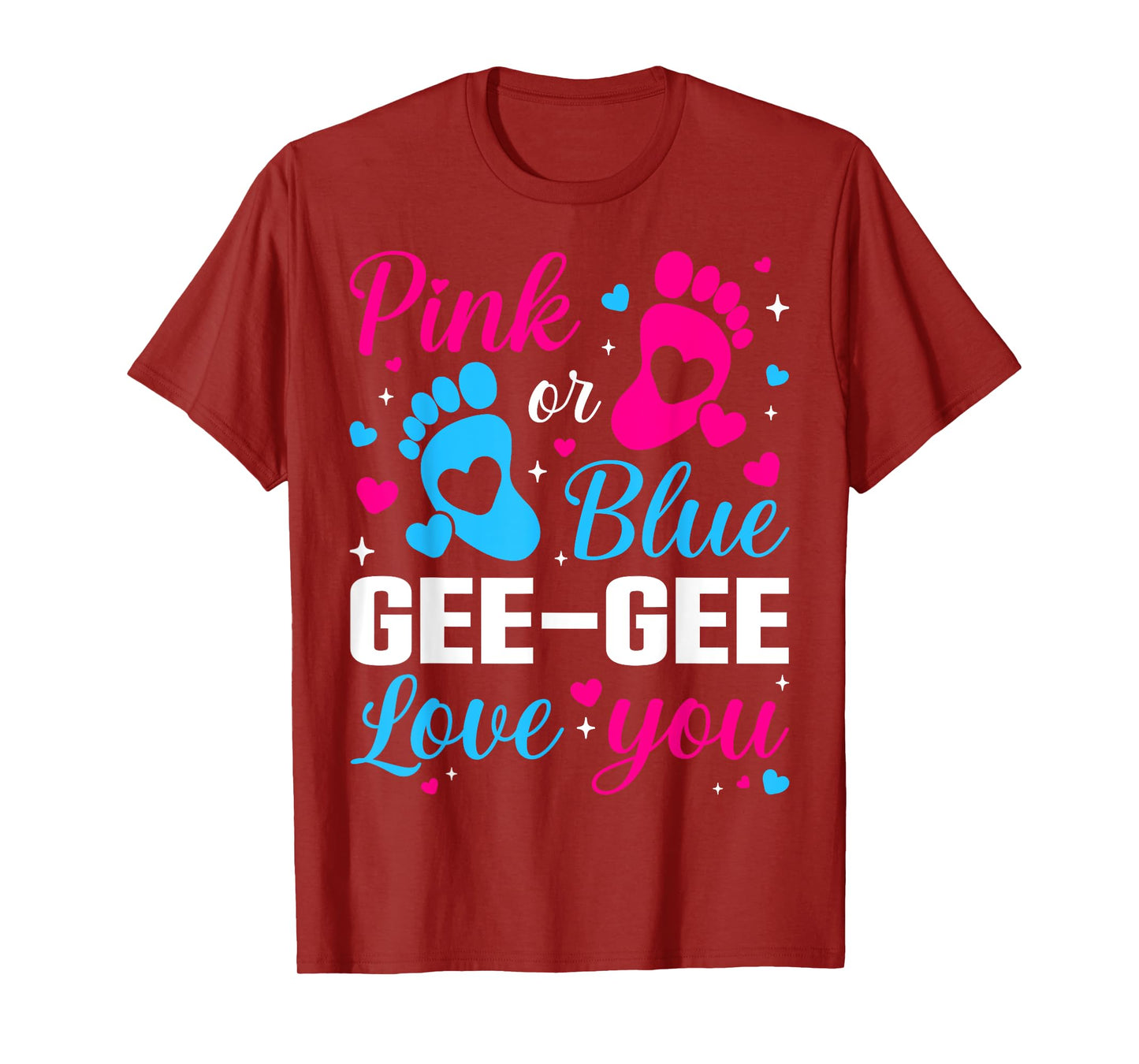 Gender Reveal Pink or Blue Gee-Gee Loves you Family T-Shirt