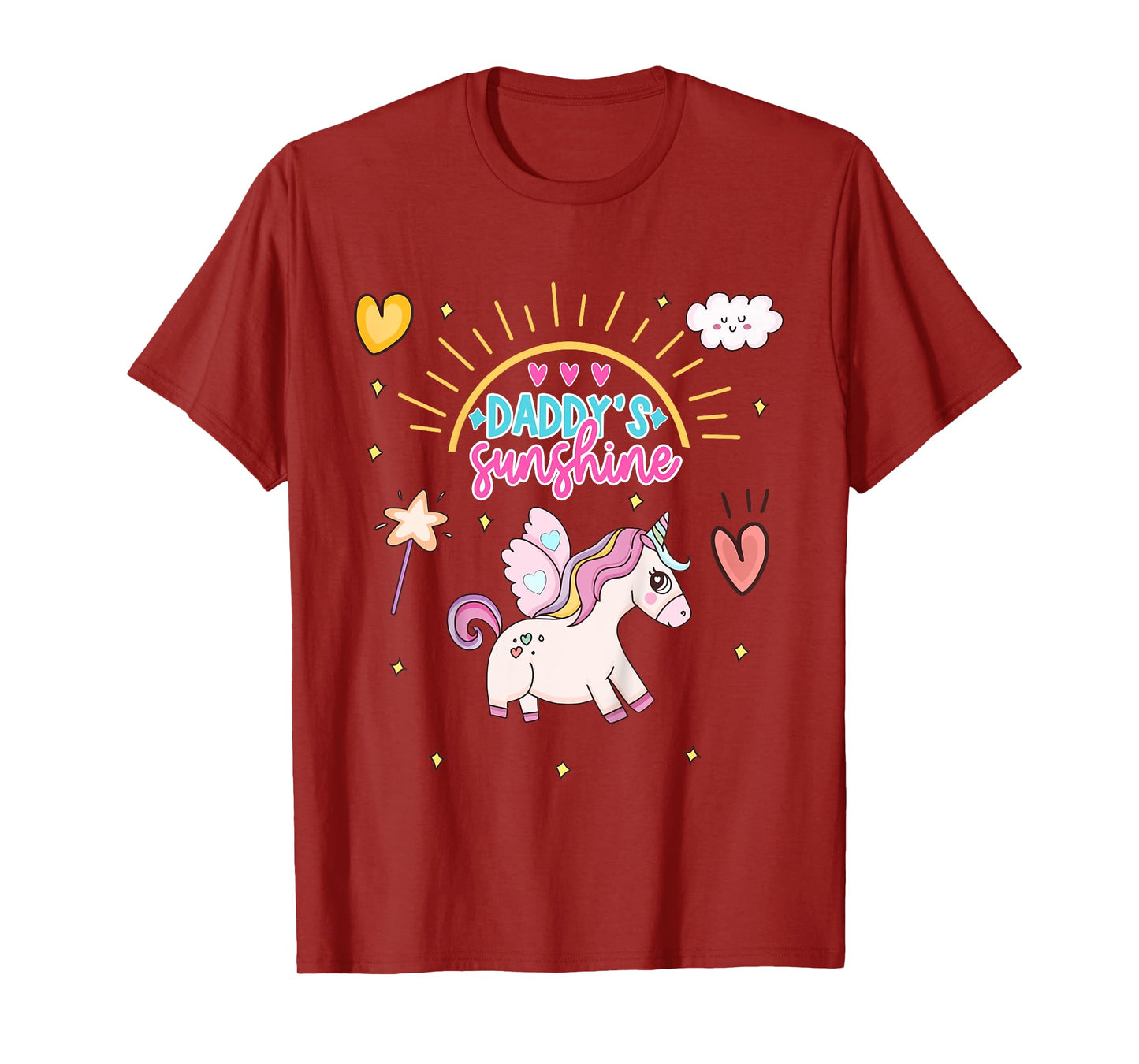Unicorn with Wings Daddy's Sunshine Daddy's Favorite T-Shirt