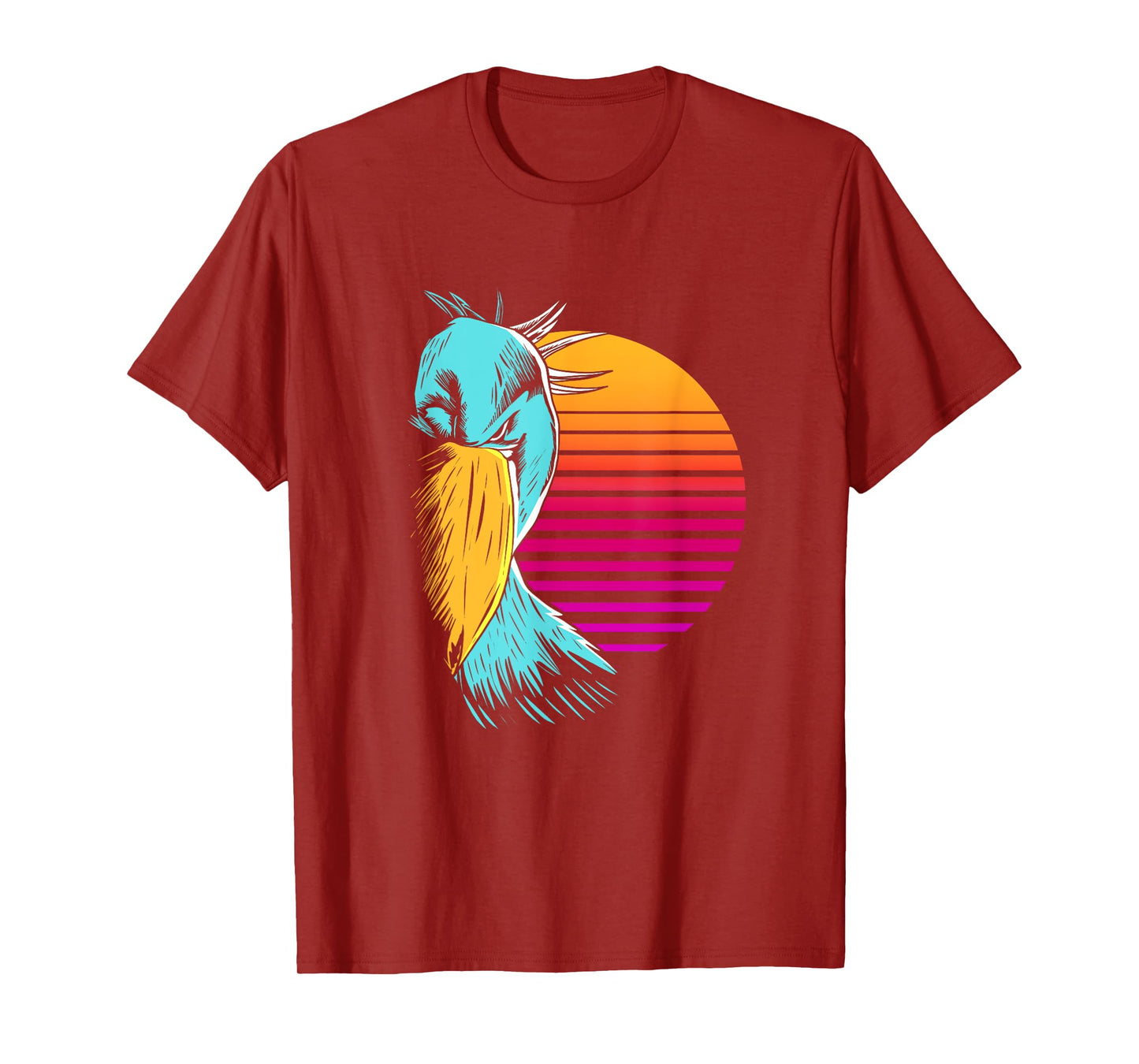 Retro Sunset Shoebill Stork Shoe Bill Bird T-Shirt