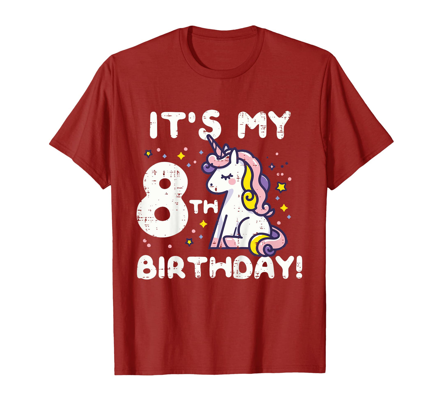 Its My 8th Birthday Unicorn Cute 8 Year Old Bday Girls Kids T-Shirt