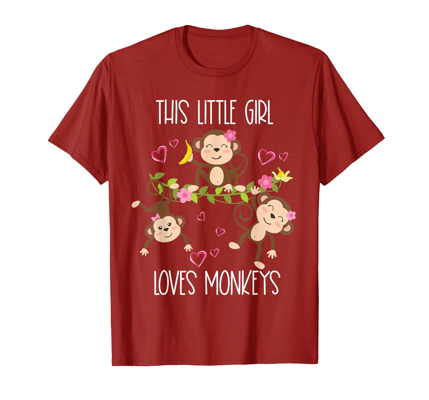 This Little Girl Loves Monkeys Cute Toddlers Kids Mom Monkey T-Shirt