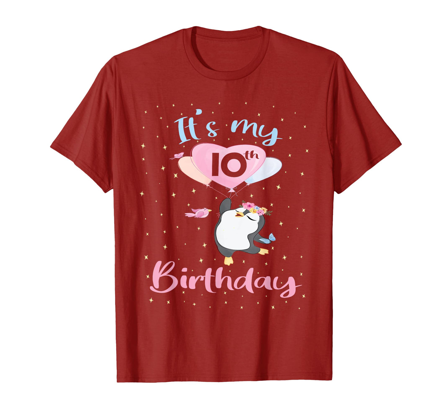 It's My 10th Birthday Penguin Girl 10 Years Old B-day T-Shirt