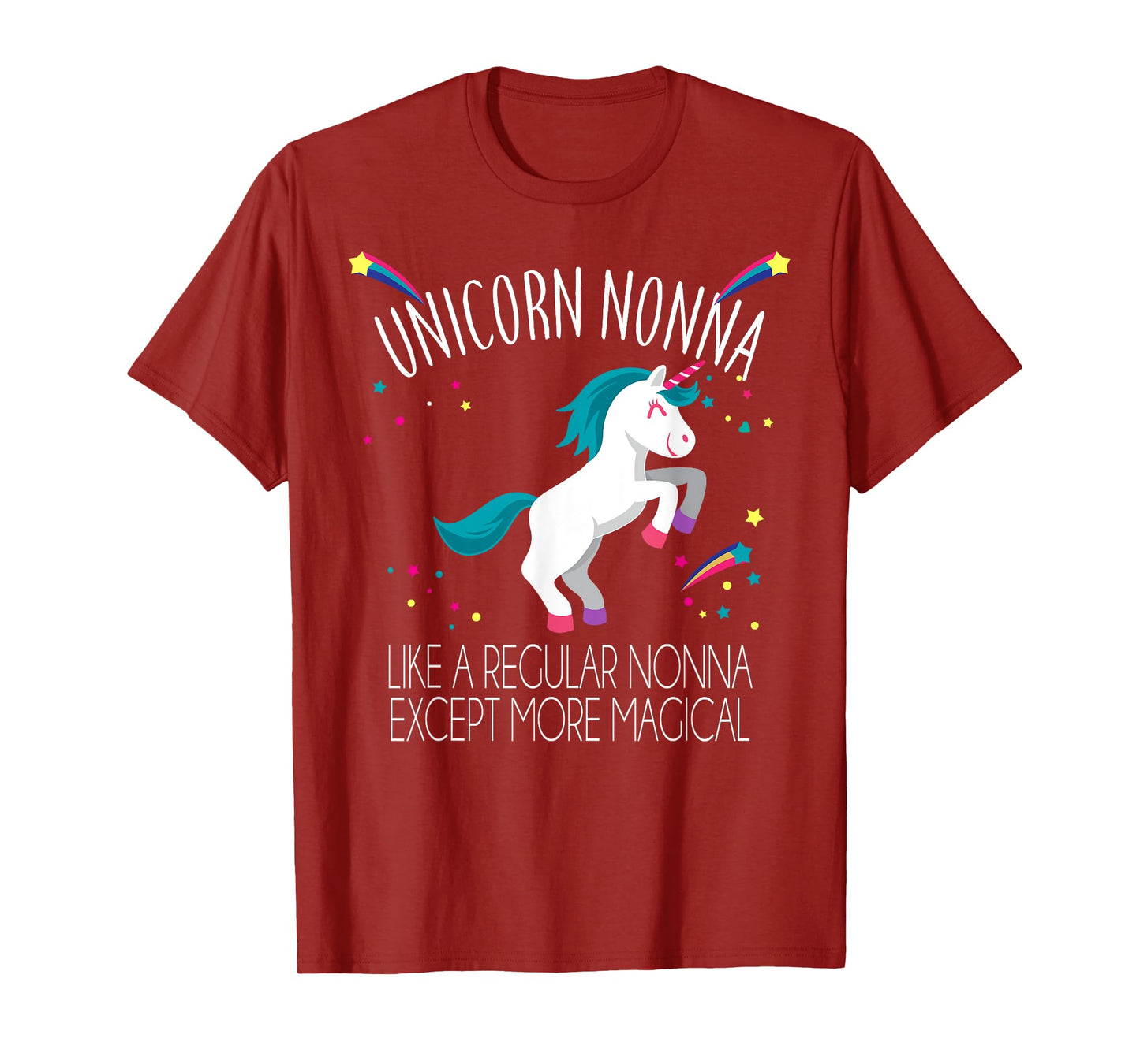 Unicorn Nonna Funny Rainbow T-shirt Stars Friends Gift T-Shirt