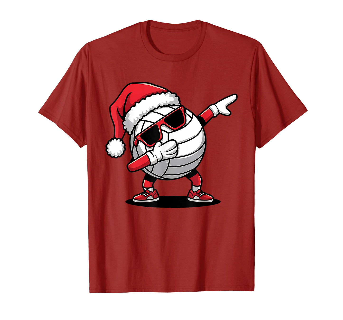 Funny Volleyball Ball Santa Hat Dabbing Xmas Pajamas Boys T-Shirt