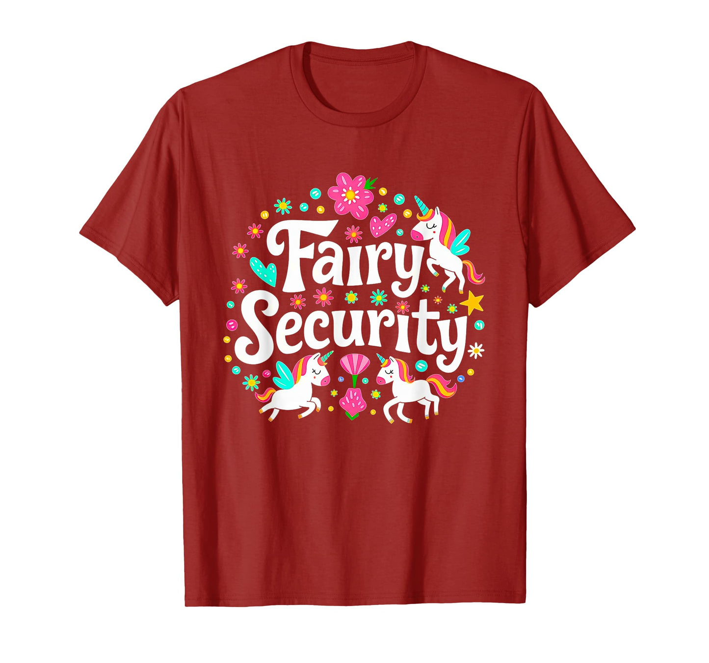 Fairy Security Unicorn Halloween Costume Adult Mom Dad T-Shirt