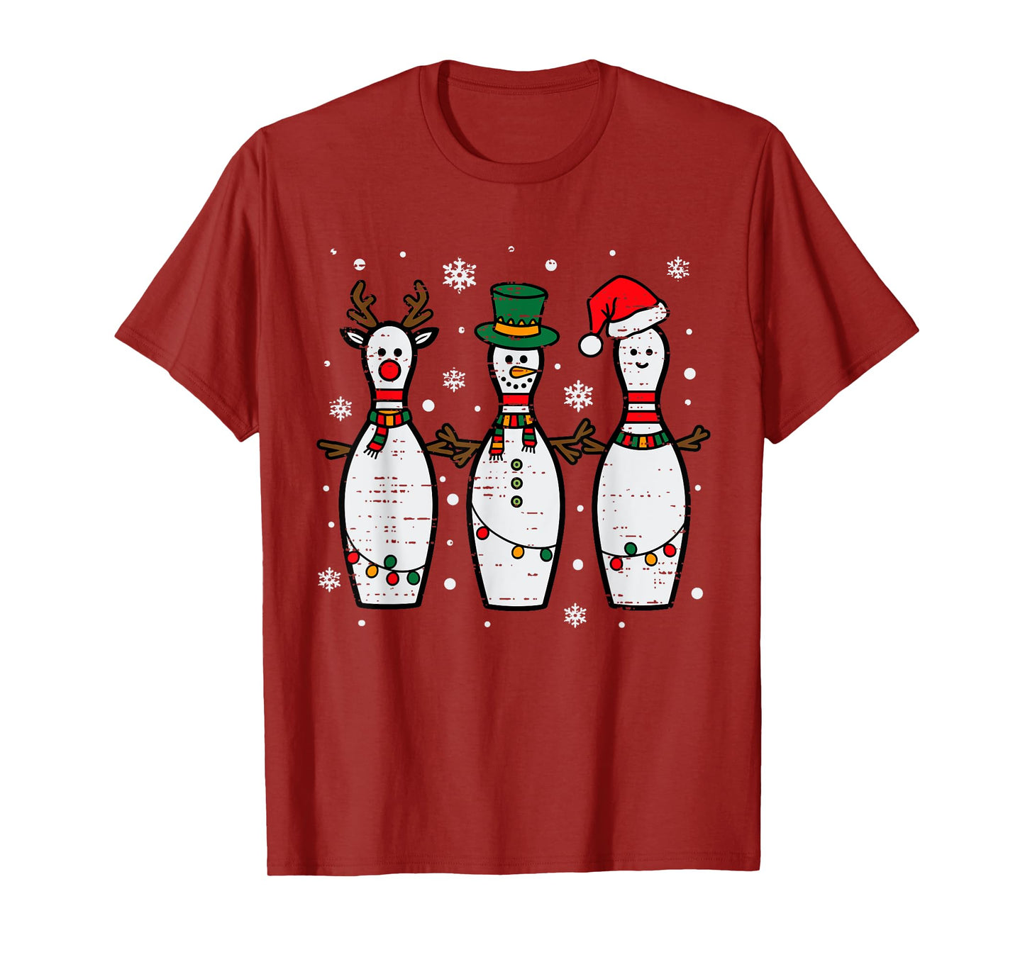 Christmas Bowling Hat Santa Bowler Xmas Sport Men Women Kids T-Shirt